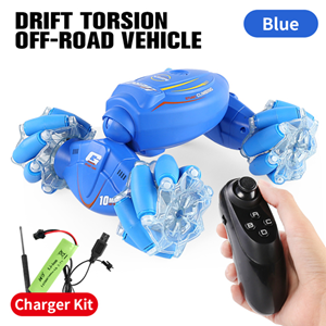  ماشین کنترلی شارژی دو حالته آبی RC Car Remote Control Double-Sided 2.4G -اسباب بازی